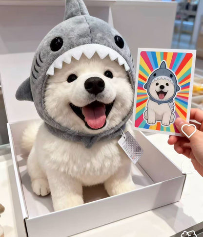 ペット用帽子 冬 暖かい 防寒着 シャーク 小型犬 中型犬 猫  コスプレ おしゃれ ペット冬 散歩 キャップ トイプードル ポメラニアン シュナウザー 対応