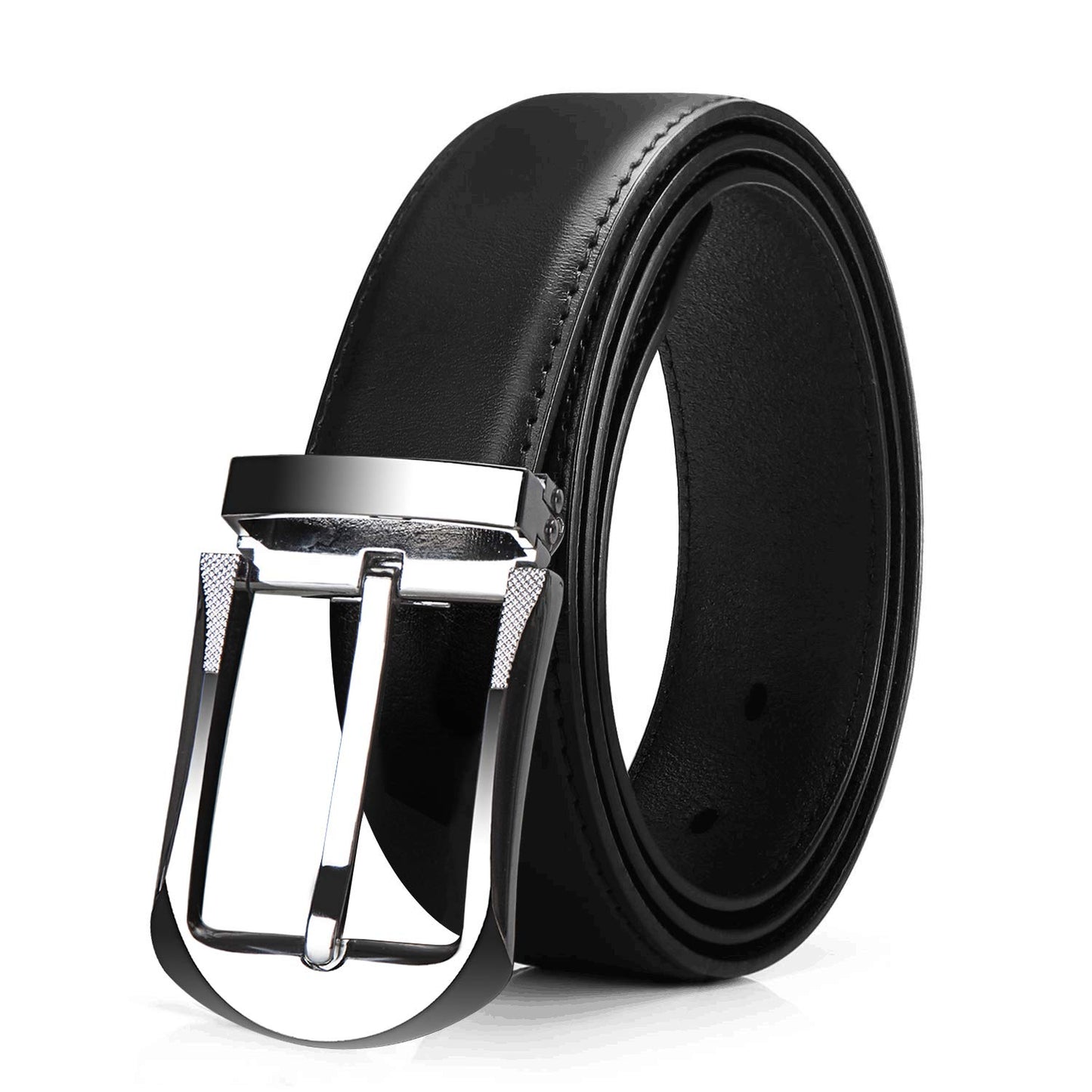 Jack&Chris(ジャックアンドクリス)ベルト メンズ 紳士 ビジネス 革 ブラック おしゃれ カジュアル 祝いギフトBOX付ブラック110