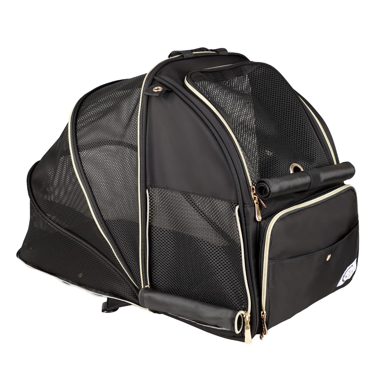 WinSun 犬 猫キャリーリュック 拡張可能 ペットキャリーリュック 折り畳み式 小型犬・中型犬 猫リュック 持ち運べるペットの広々空間 犬用 猫用きゃりーバッグリュック 通気性 お出かけ ドライブ旅行 通院 交通機関 避難用 犬 バッグ