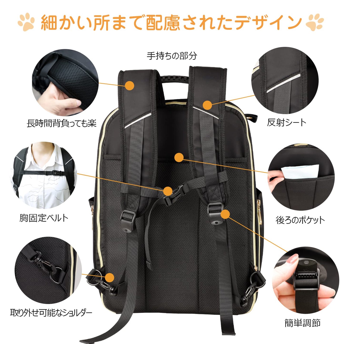 WinSun 犬 猫キャリーリュック 拡張可能 ペットキャリーリュック 折り畳み式 小型犬・中型犬 猫リュック 持ち運べるペットの広々空間 犬用 猫用きゃりーバッグリュック 通気性 お出かけ ドライブ旅行 通院 交通機関 避難用 犬 バッグ