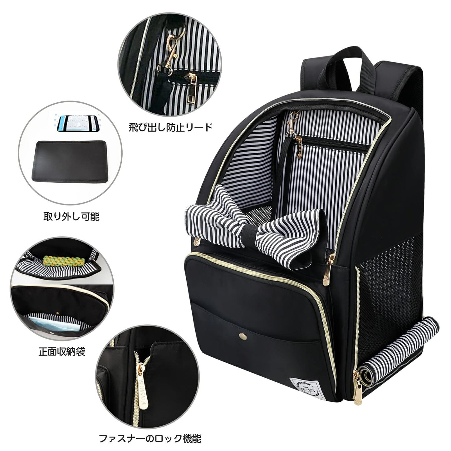 WinSun 犬 猫キャリーリュック 拡張可能 ペットキャリーリュック 折り畳み式 小型犬・中型犬 猫リュック 持ち運べるペットの広々空間 犬用 猫用きゃりーバッグリュック 通気性 お出かけ ドライブ旅行 通院 交通機関 避難用 犬 バッグ