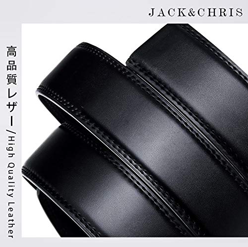 Jack&Chris(ジャックアンドクリス)ベルト メンズ 紳士 ビジネス 革 ブラック おしゃれ カジュアル 祝いギフトBOX付ブラック110